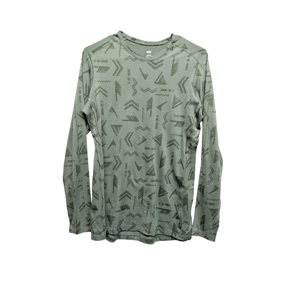 REI Co-op Women's 100% Merino Wool Long Sleeve Printed Base Layer Top M Gorpcore